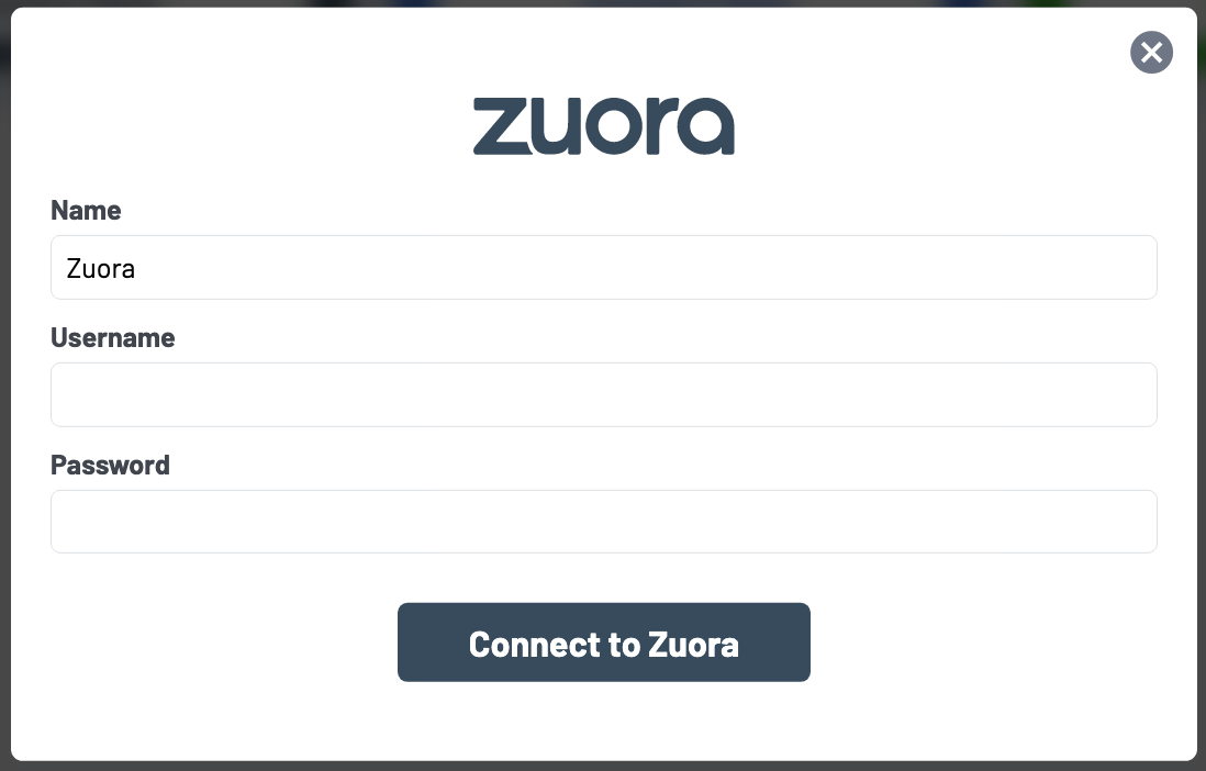 Connecting SaaSync to Zuora